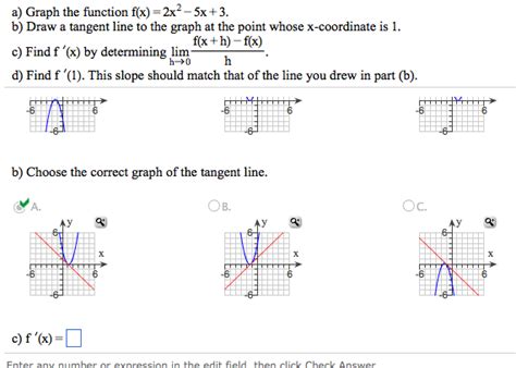 Answered 2 years ago · author has 493 answers and 1m answer views. Solved: Graph The Function F(x) = 2x2 - 5x + 3. Draw A Tan ...