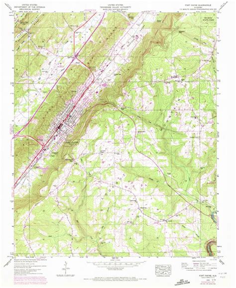 Fort Payne Alabama 1946 1972 Usgs Old Topo Map Reprint 7x7 Al Quad
