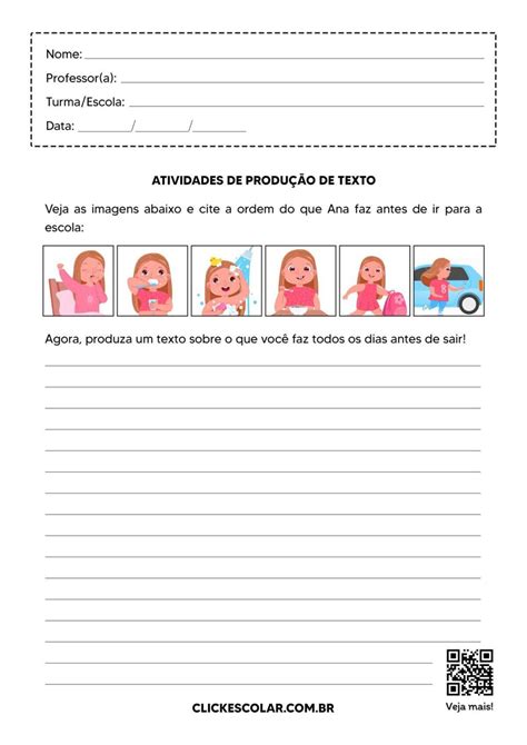 Sequência De Imagens Para Produção De Texto 1 Ano