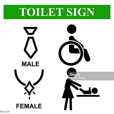Einfache Vektor Iconstil Toilette Zeichen Für Männlich Weiblich