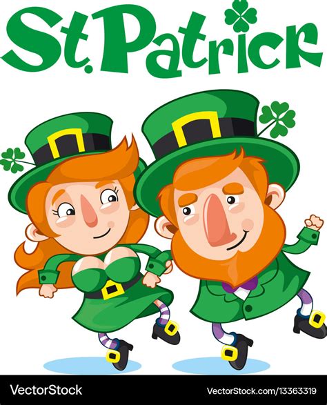 Cartoon Celebrating Saint Patrick Day Concept Vector Image