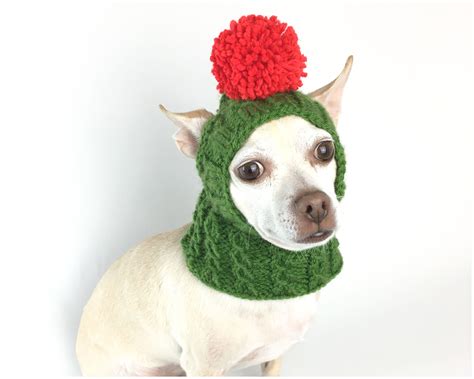 Christmas Dog Elf Hat With Ear Holes Santa Elf Small Dog Winter Hat