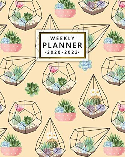 2020 2022 Weekly Planner Gorgeous Diamond Cactus 3 Year Planner And Organizer With Weekly