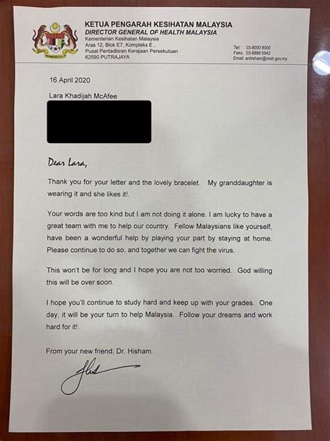 Setiap orang terlahir dengan kasih sayang orang tua tanpa terkecuali. Dapat Surat & Gelang Getah Comel, Dr Noor Hisham Balas ...