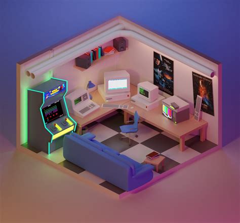 Voit edelleen pelata, jakaa ja katsella pelejä facebook gamingissa osoitteessa fb.gg/play. ArtStation - 90's Retro Lowpoly Gaming Room | Game Assets