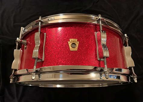 Ludwig 5 X 14 Red Sparkle Jazz Festival Snare Drum Reverb