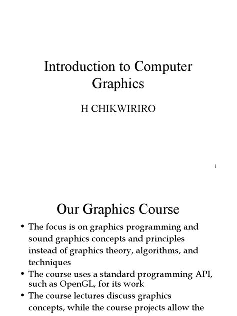 Introduction To Computer Graphics Pdf Computer Graphics Rendering