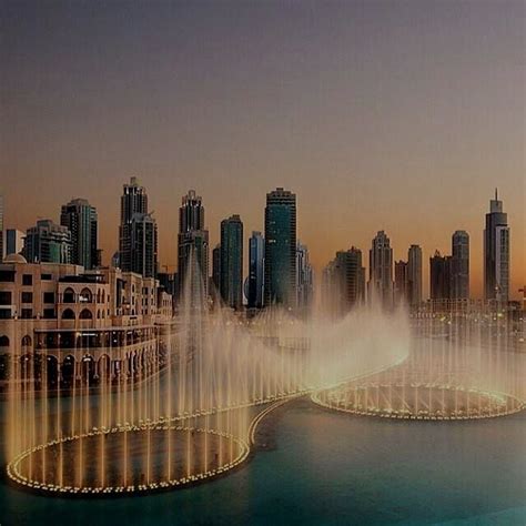 Dubai Vacations Illustration Description The Dancing Fountain At Dubai
