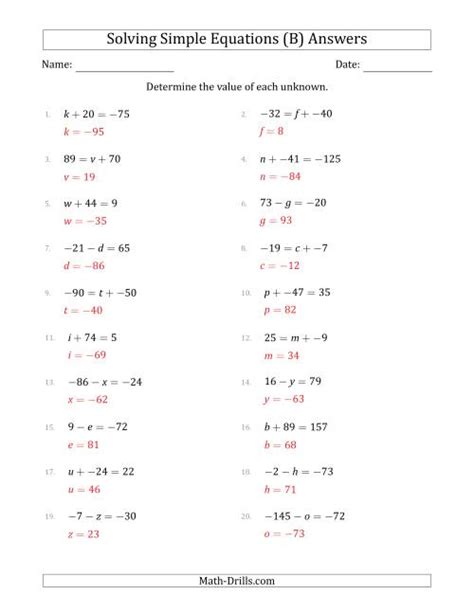 We hope that the free math worksheets have been helpful. Solving Simple Linear Equations with Unknown Values ...