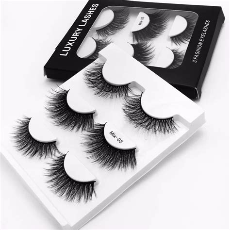 mix 3 pairs 3d mink lashes natural false eyelashes thick long black mink eyelashes soft makeup