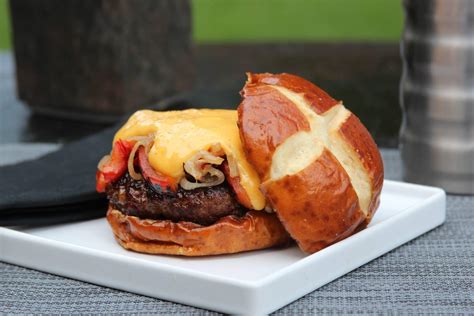 Brat Burgers With Beer Cheese Sauce A Taste Of Wisconsin