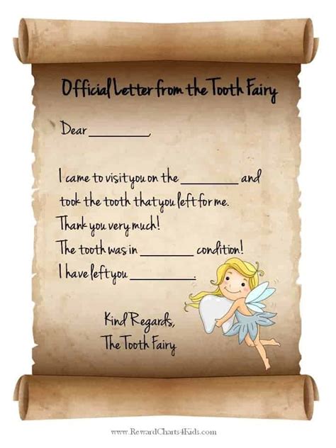 Tooth Fairy Note Printable Free Printable Word Searches