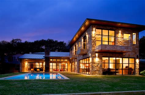 Exterior Brick Home Design With Contemporary And ...