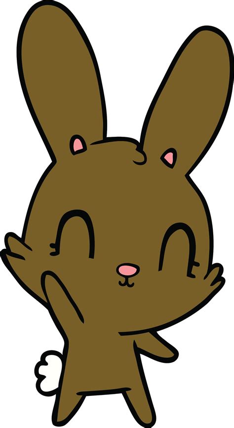 Cute Adorable Kawaii Retro Kid Cartoon Bunny Rabbit Brown Vinyl Deca