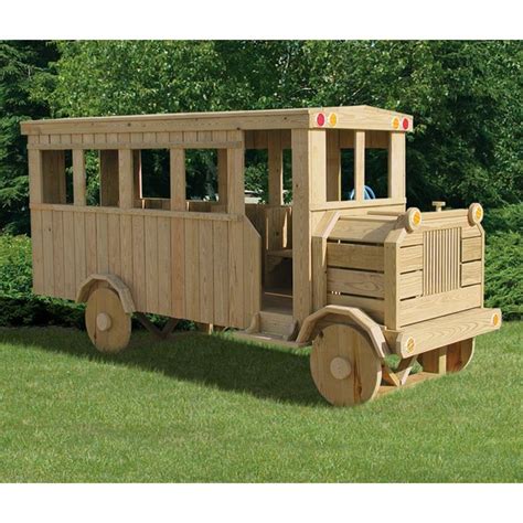 Amish Made 14x4 Ft Wooden 11 Seat School Bus Playground Set