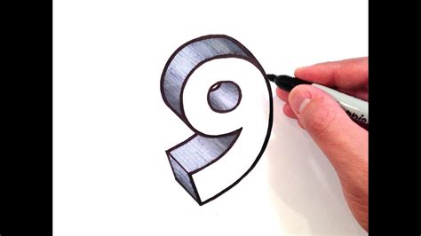 How To Draw The Number 9 In 3d Youtube