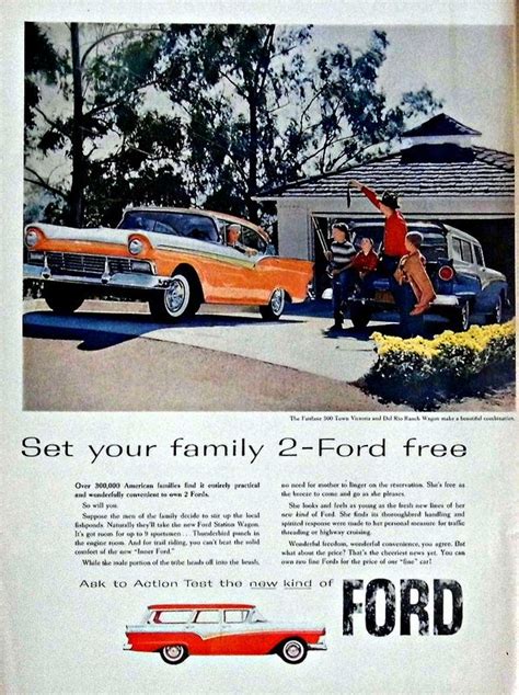 Vintage Automobile Advertising 1957 Ford Automobile Life Magazine