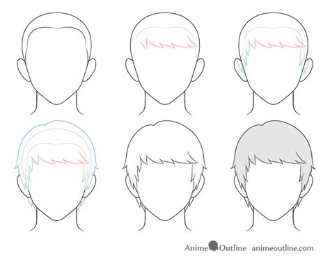 How To Draw Anime Male Hair Step By Step Animeoutline Drawing Hair