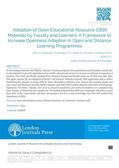 Pdf Adoption Of Open Educational Resource Oer Materials By Faculty And Learners A Framework
