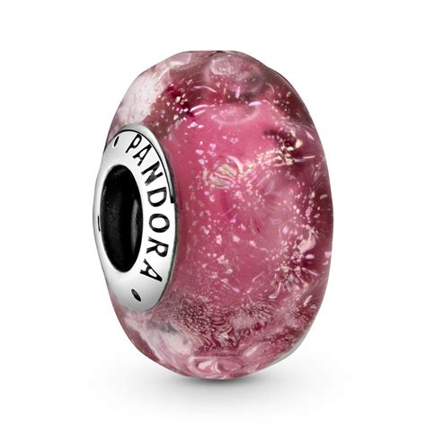 Pandora Wavy Fancy Pink Murano Glass Charm