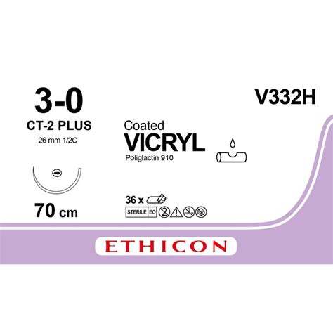 Ethicon Vicryl 3 0 Ct 2 V332h 70 Cm 36 Stk