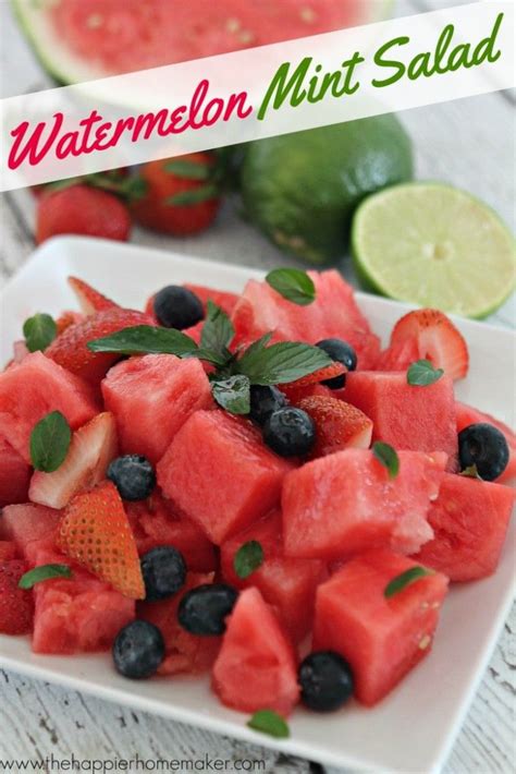 Watermelon Berries And Mint With A Tangy Lime Dressing This Looks So