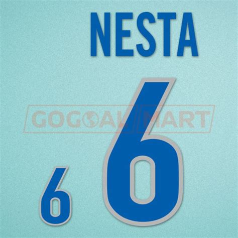 Italy 1998 Nesta 6 World Cup Awaykit Nameset Printing