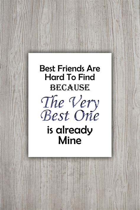 Best Friend Print Best Friend Quote Deep Blue BFF Gifts For Share these kind quotes about friendship with your best friends.