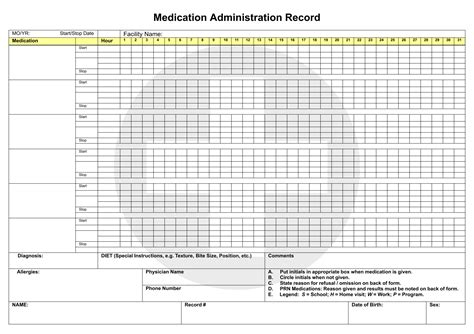 Medication Administration Record Template 10 Free Pdf Printables