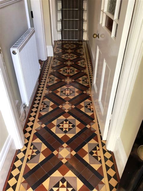 Original Craven Dunnill Victorian Tiled Hallway Renovated In