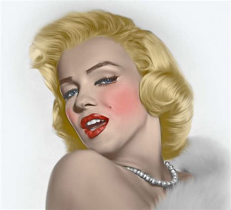 Marilyn Monroe Red Art Necklace Blonde Woman Lips Pearl Girl