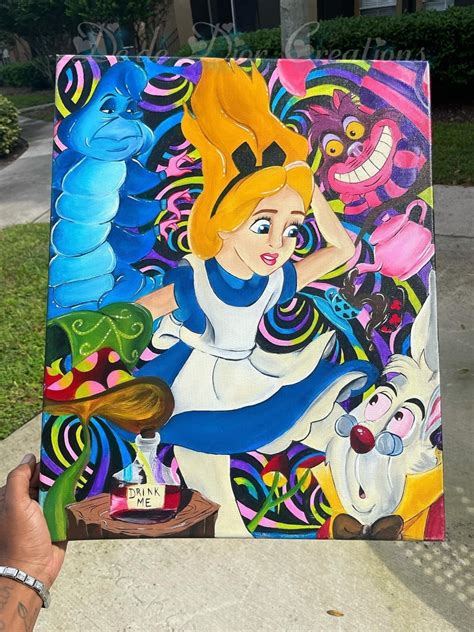 Alice In Wonderland Painting Etsy