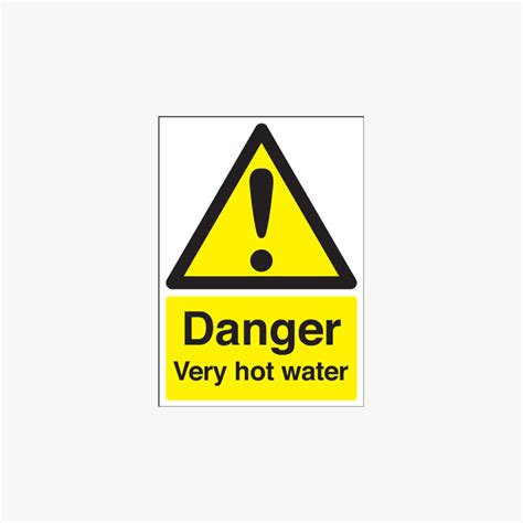 A4 Danger Very Hot Water Self Adhesive Signs Safety Sign Uk