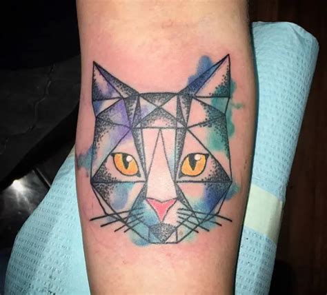 28 Best Geometric Cat Tattoo Designs The Paws