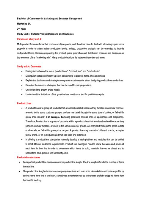 Multiple Product Decisions and Strategies - Indeed, production analysis