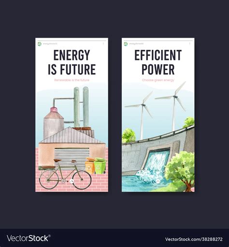 Instagram Template With Green Energy Royalty Free Vector