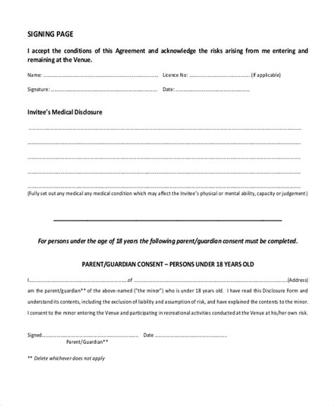 Free Printable Disclaimer Form Template Printable Forms Free Online