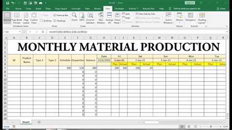 Manufacturing Production Schedule Template Excel Youtube