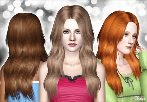 Mod The Sims Diamond Rose Long And Wavy Hair For Females Teen To