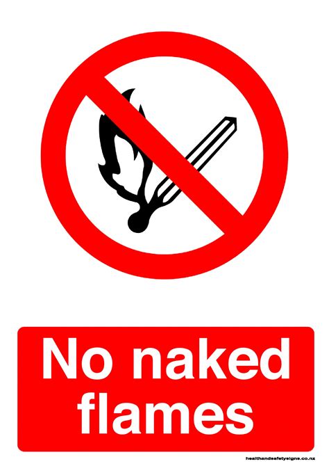 No Naked Flames Prohibition Sign Health And Safety Signs