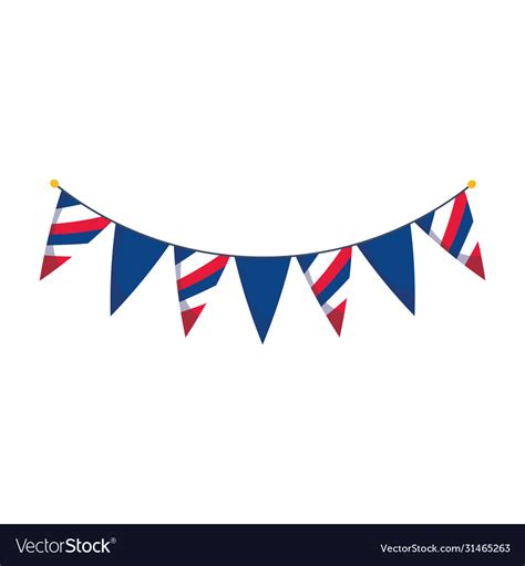 Blue White And Red Banner Pennant Design Vector Image