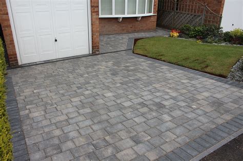 Grey On Grey Mid Wet Example Block Paving Driveway Driveway