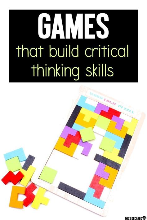 7 Games For Critical Thinking That Add Play To Your Day Miss Decarbo