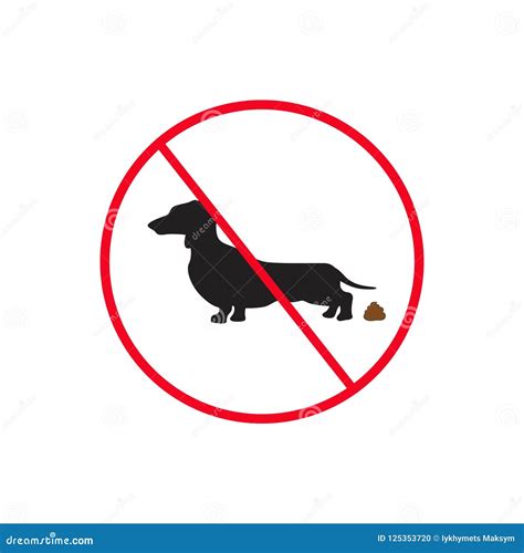 No Dog Poop Sign Is Not Allowed No Poo Poo Stock Illustration