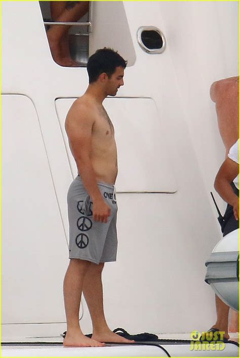 Full Sized Photo Of Joe Jonas Shirtless Farmers Tan Cannes Photo