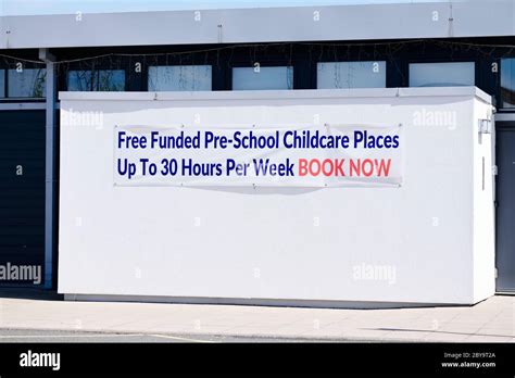 Pre School Childcare Nursery Places Available Sign Stock Photo Alamy