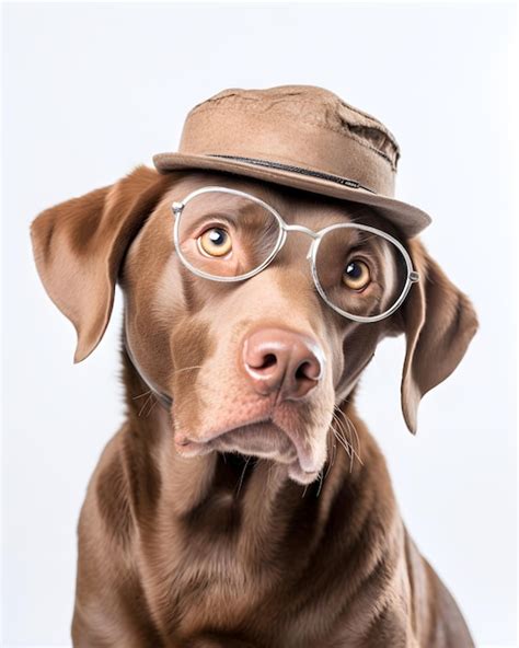 Un Perro Con Sombrero Y Gafas Foto Premium