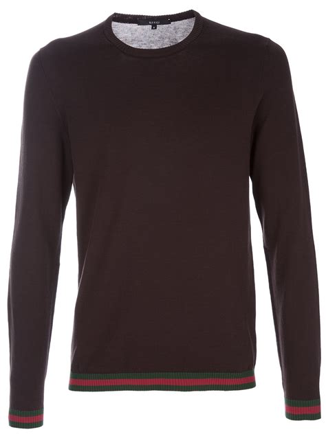 Gucci Crew Neck Jumper In Brown For Men Lyst