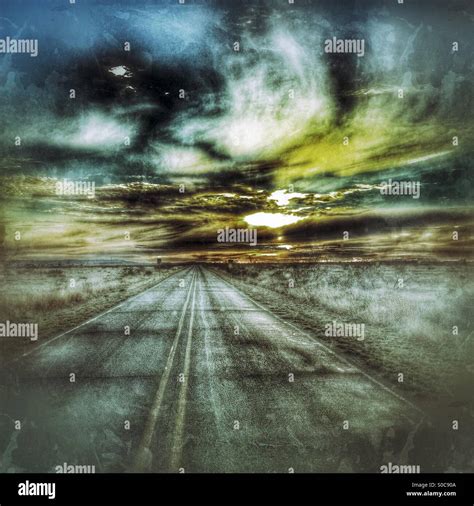 Two Lane Highway Stock Photo Alamy