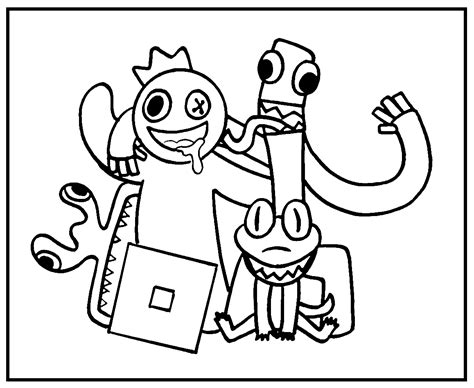 Green Rainbow Friends Printable Coloring Pages